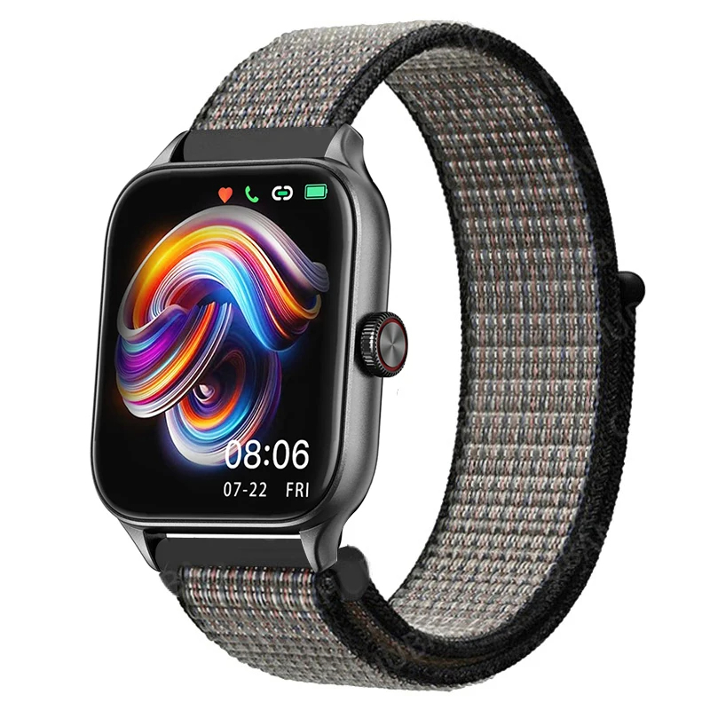 Huawei Watch GT 3 42mm Uyumlu Kordon Hasır Örgü Cırt Cırtlı Terletmeyen Zore KRD-03 Kumaş Kayış