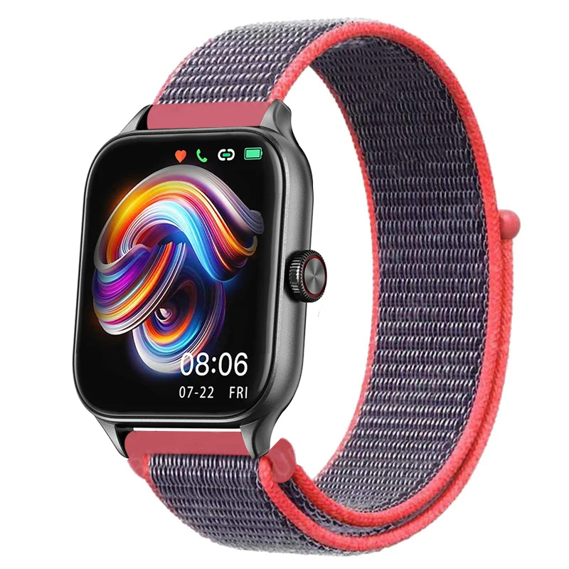 Huawei Watch GT 3 42mm Uyumlu Kordon Hasır Örgü Cırt Cırtlı Terletmeyen Zore KRD-03 Kumaş Kayış