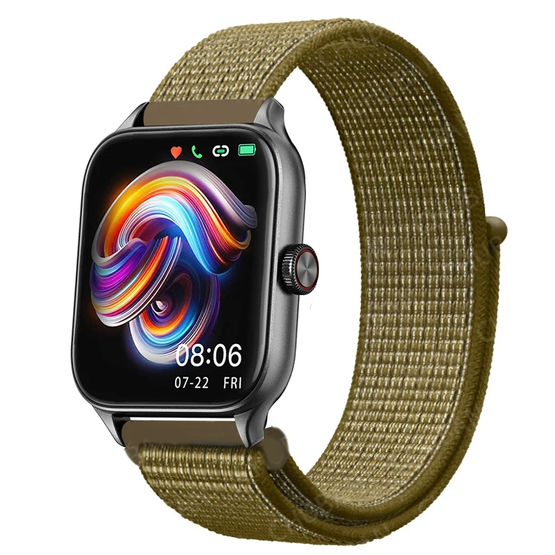Huawei Watch GT 3 42mm Uyumlu Kordon Hasır Örgü Cırt Cırtlı Terletmeyen Zore KRD-03 Kumaş Kayış