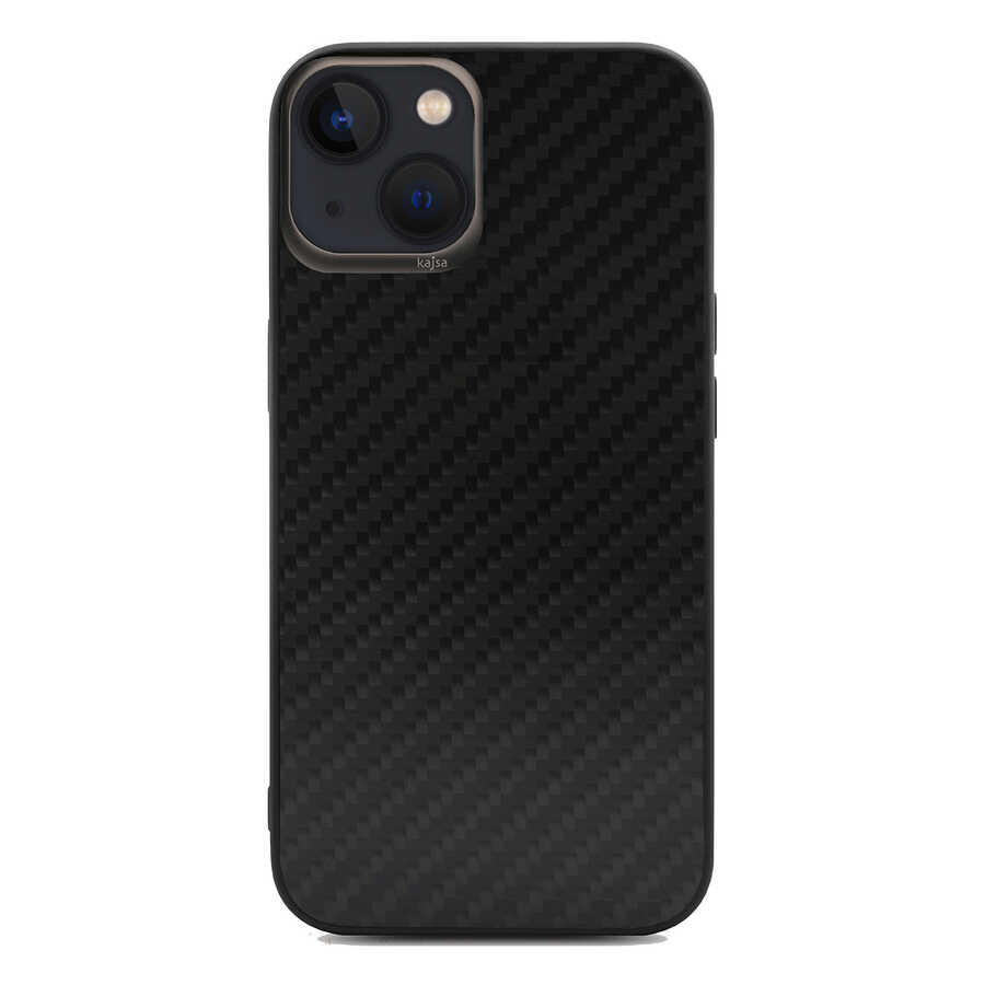 Apple iPhone 13 Uyumlu Kılıf Kajsa Carbon Fiber Collection Arka Kapak
