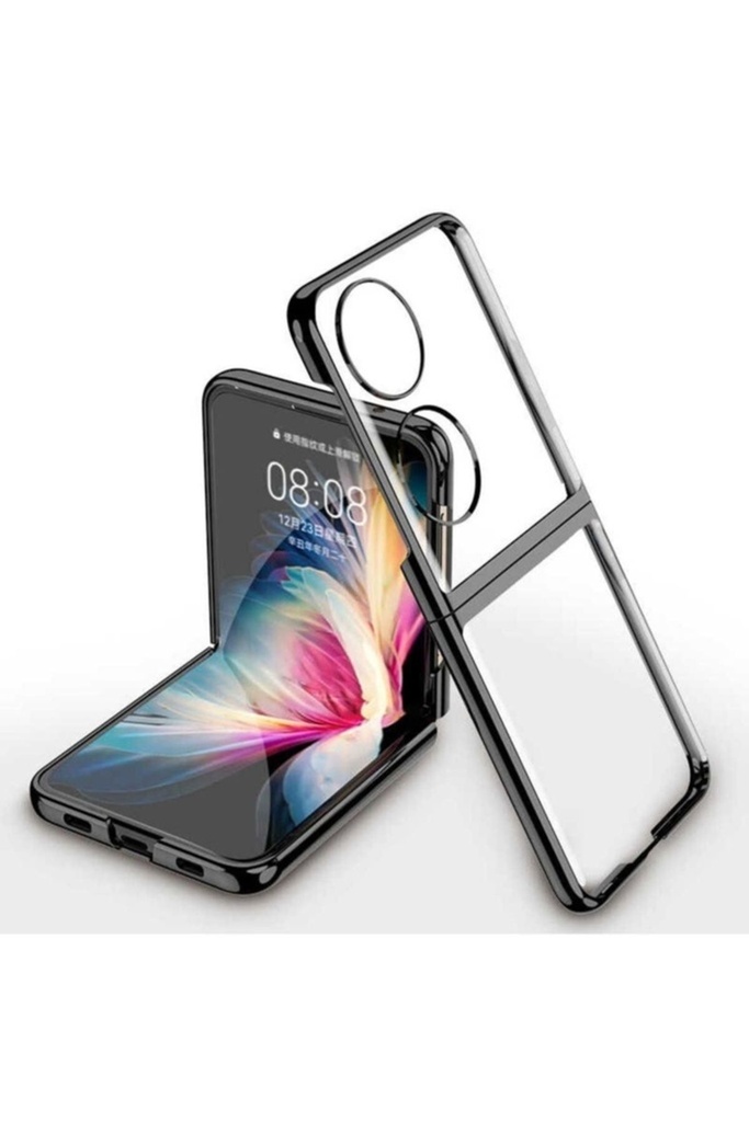 [RNZ-TA69362] Huawei P50 Pocket Uyumlu Kılıf Zore Kıpta Kapak (Siyah)