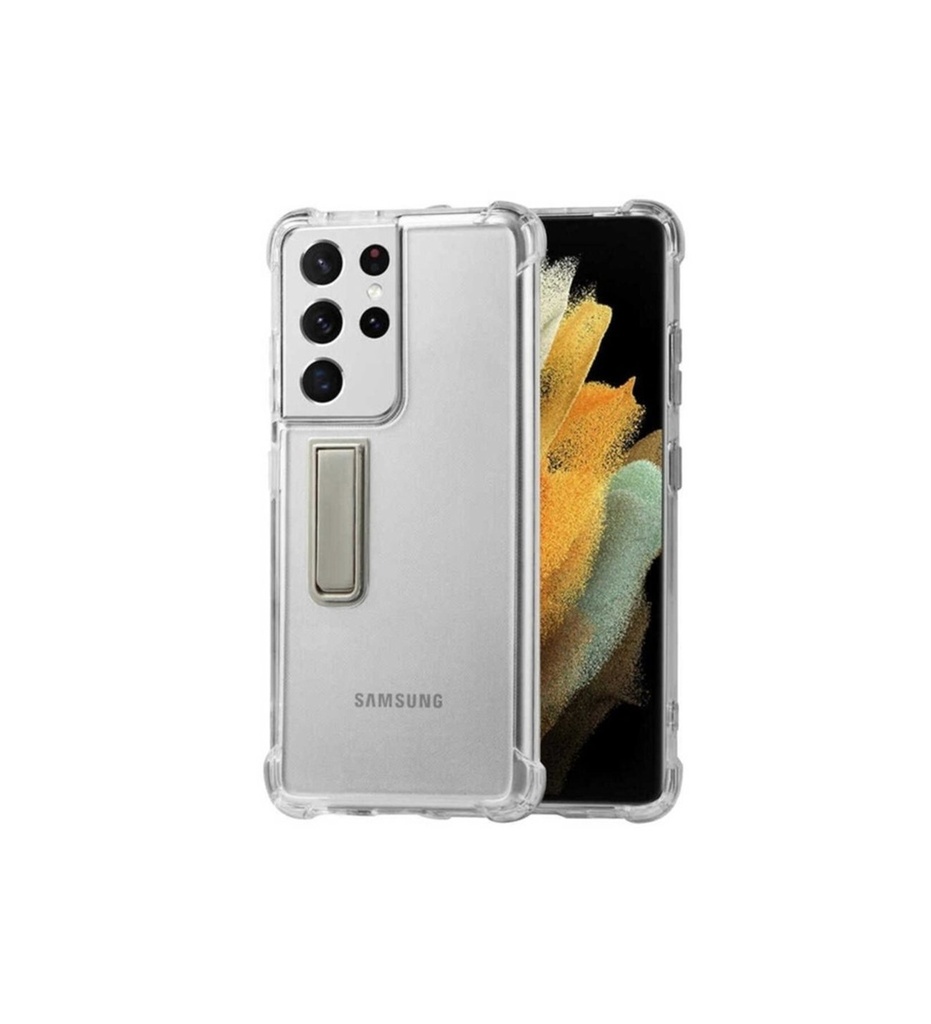 Samsung Galaxy S21 Ultra Uyumlu Kılıf Zore Standlı Süper Silikon Kapak