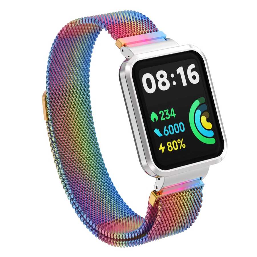 Xiaomi Redmi Watch 2 Lite Uyumlu Kordon Hasır Metal Mıknatıslı Zore KRD-58 Kayış