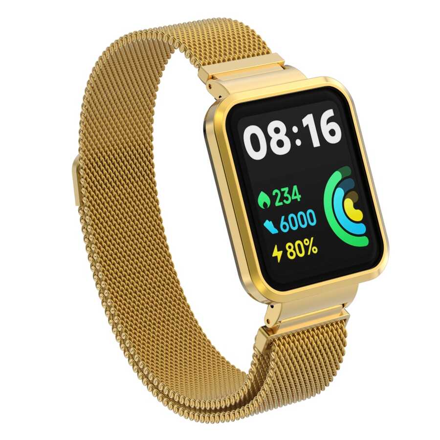 Xiaomi Redmi Watch 2 Lite Uyumlu Kordon Hasır Metal Mıknatıslı Zore KRD-58 Kayış