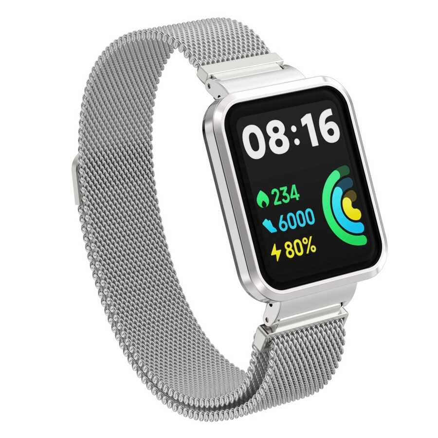 Xiaomi Redmi Watch 2 Lite Uyumlu Kordon Hasır Metal Mıknatıslı Zore KRD-58 Kayış