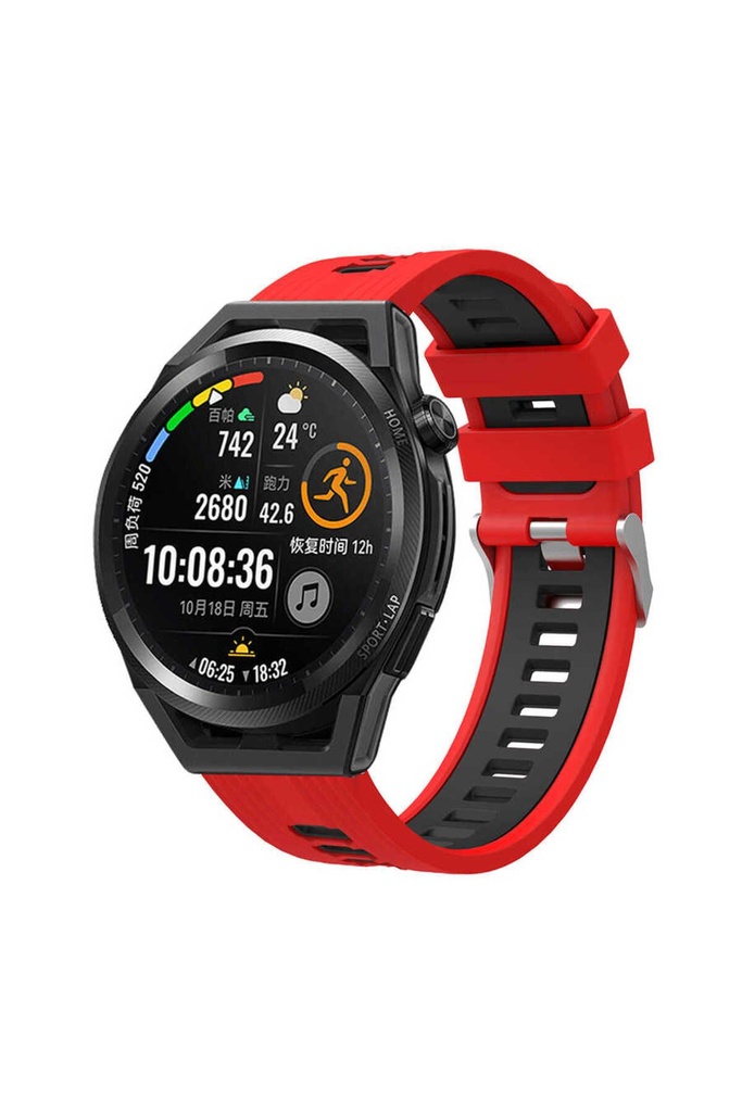 Samsung Gear S2 Uyumlu KRD-55 Uyumlu Kordon Silikon Çift Renkli Sportif KRD-55 Kayış