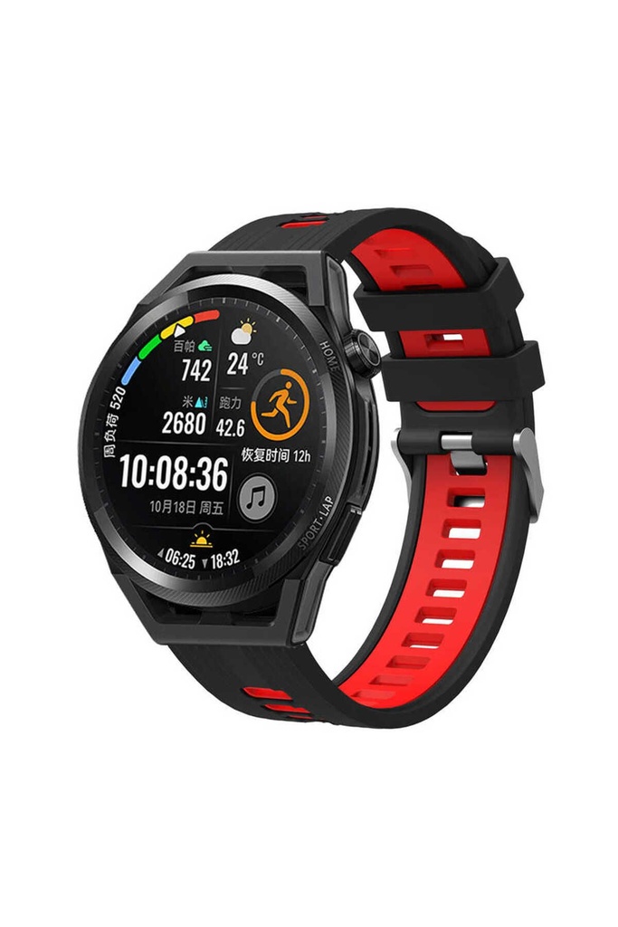 Samsung Gear S2 Uyumlu KRD-55 Uyumlu Kordon Silikon Çift Renkli Sportif KRD-55 Kayış