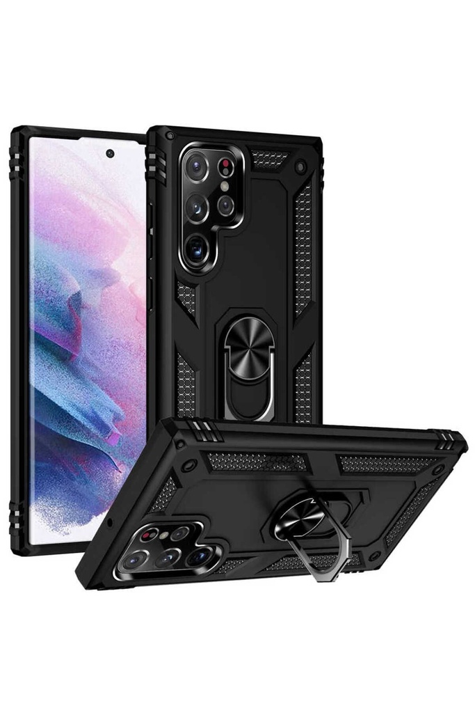 [RNZ-TA67057] Samsung Galaxy S22 Ultra Uyumlu Kılıf Zore Vega Kapak (Siyah)