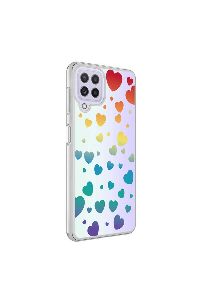 Samsung Galaxy M22 Uyumlu Kılıf Zore M-Blue Desenli Kapak