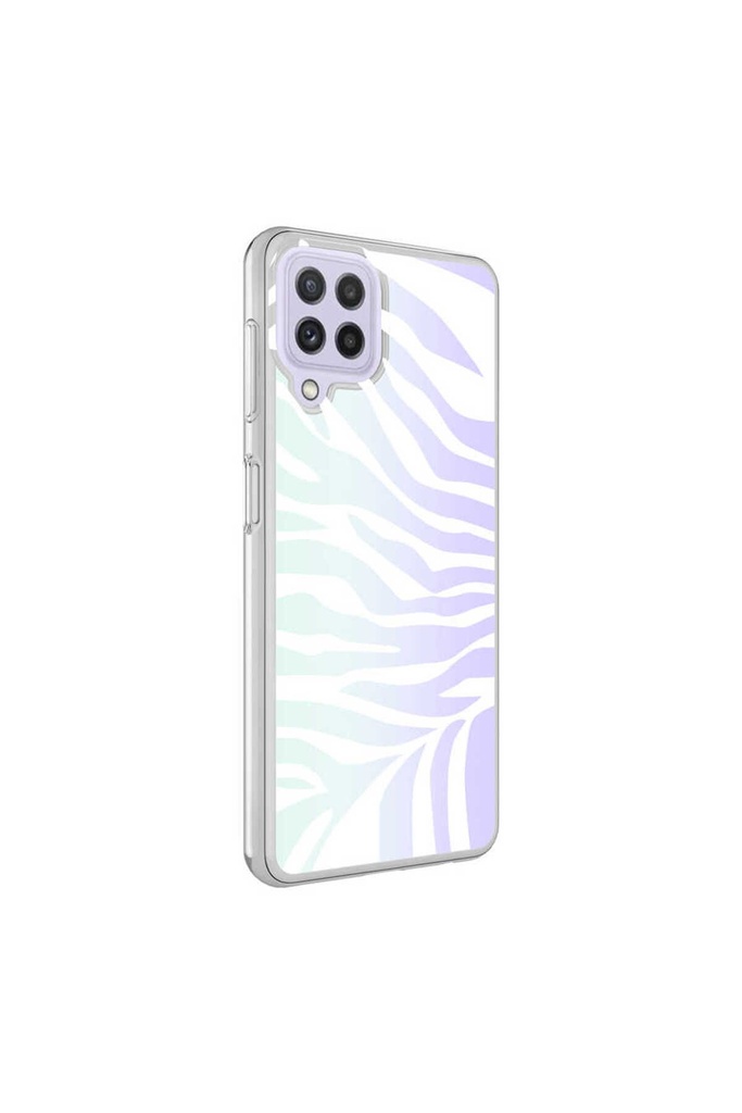 [RNZ-TA67355] Samsung Galaxy M22 Uyumlu Kılıf Zore M-Blue Desenli Kapak (Zebra No1)