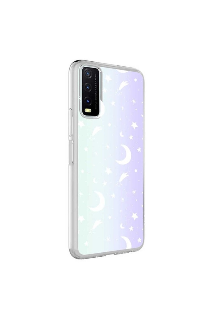 Vivo Y20S Uyumlu Kılıf Zore M-Blue Desenli Kapak