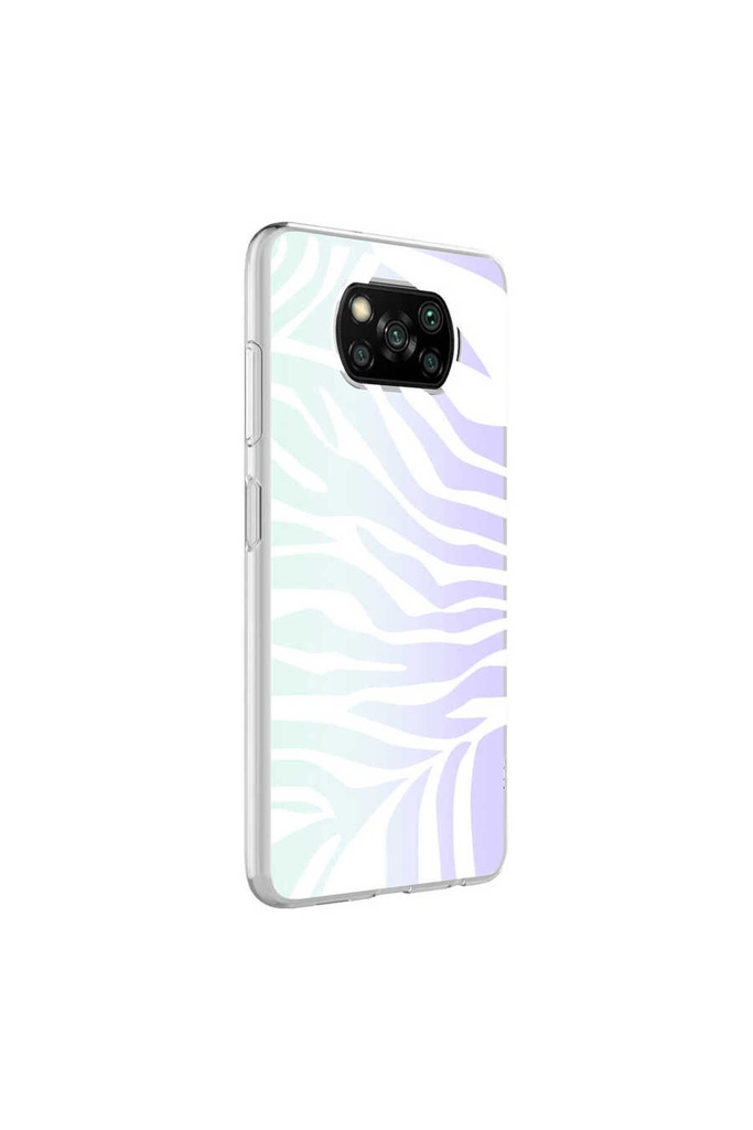[RNZ-TA67379] Xiaomi Poco X3 Uyumlu Kılıf Zore M-Blue Desenli Kapak (Zebra No1)