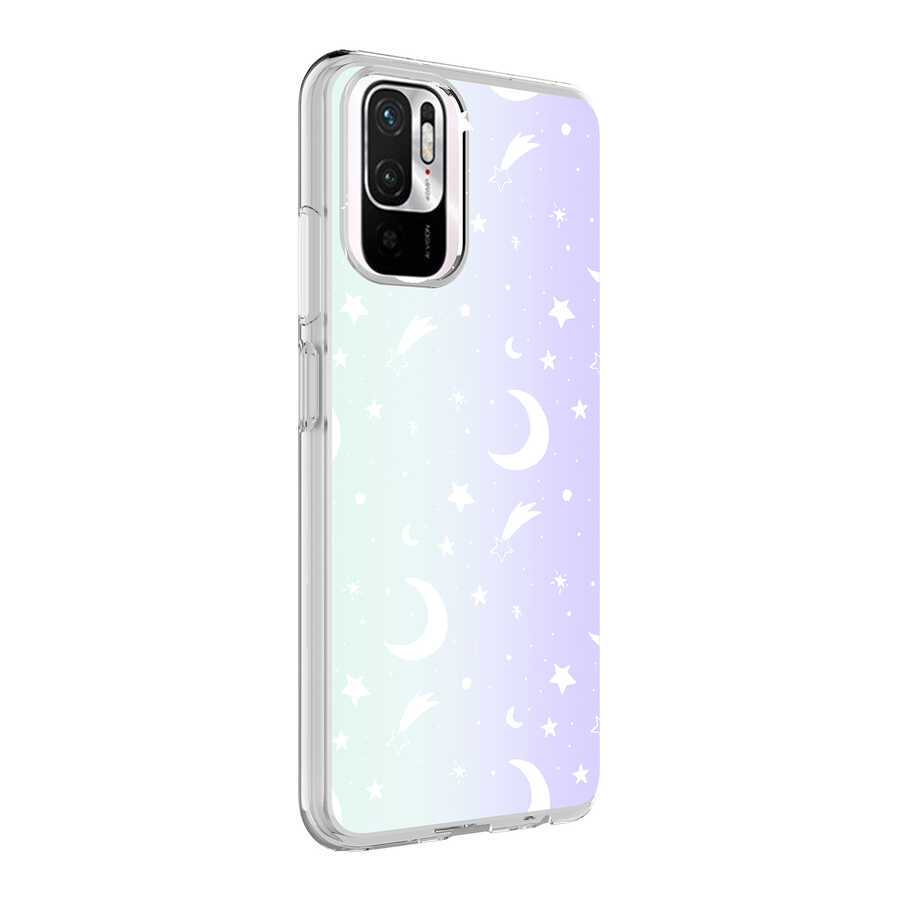 Xiaomi Redmi Note 10S Uyumlu Kılıf Zore M-Blue Desenli Kapak
