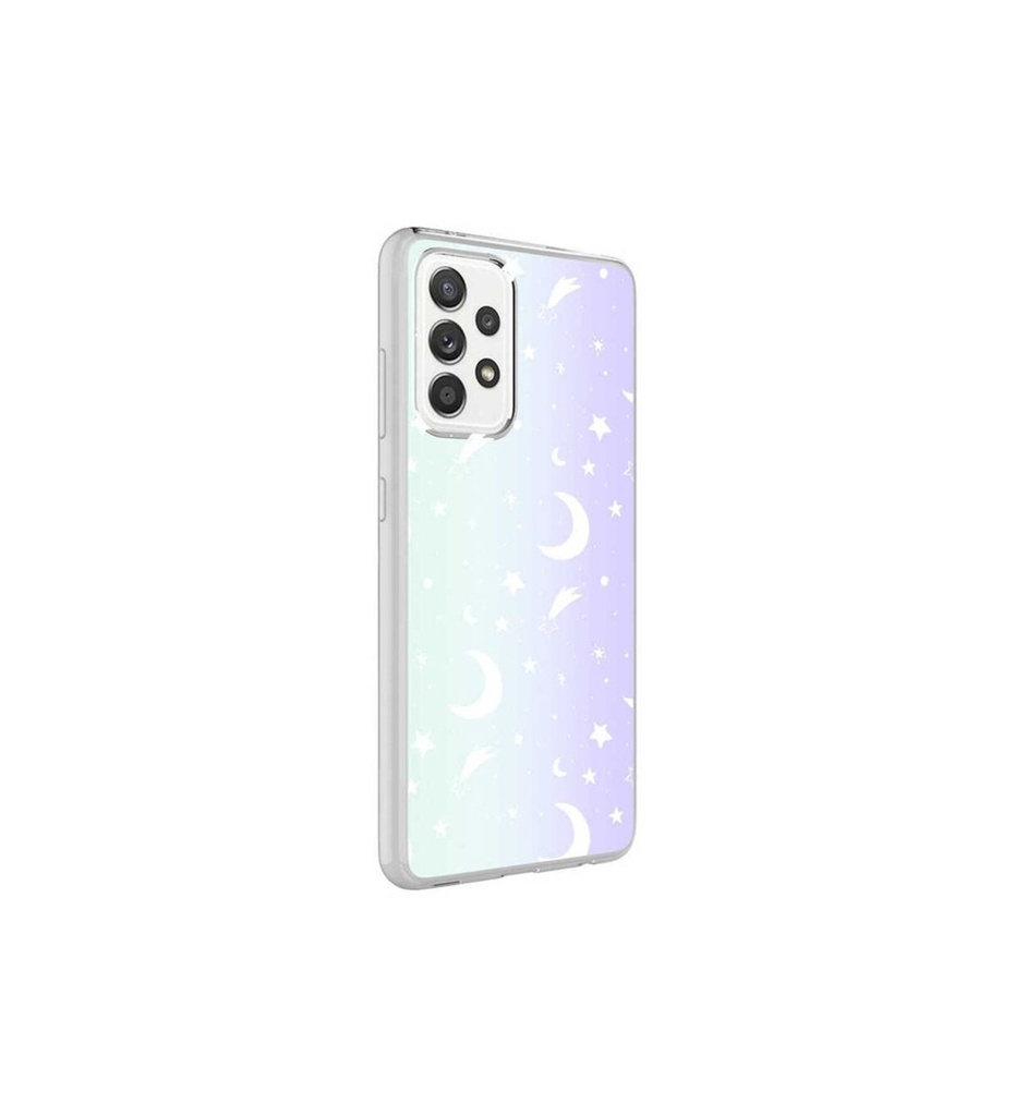 Samsung Galaxy A52 Uyumlu Kılıf Zore M-Blue Desenli Kapak