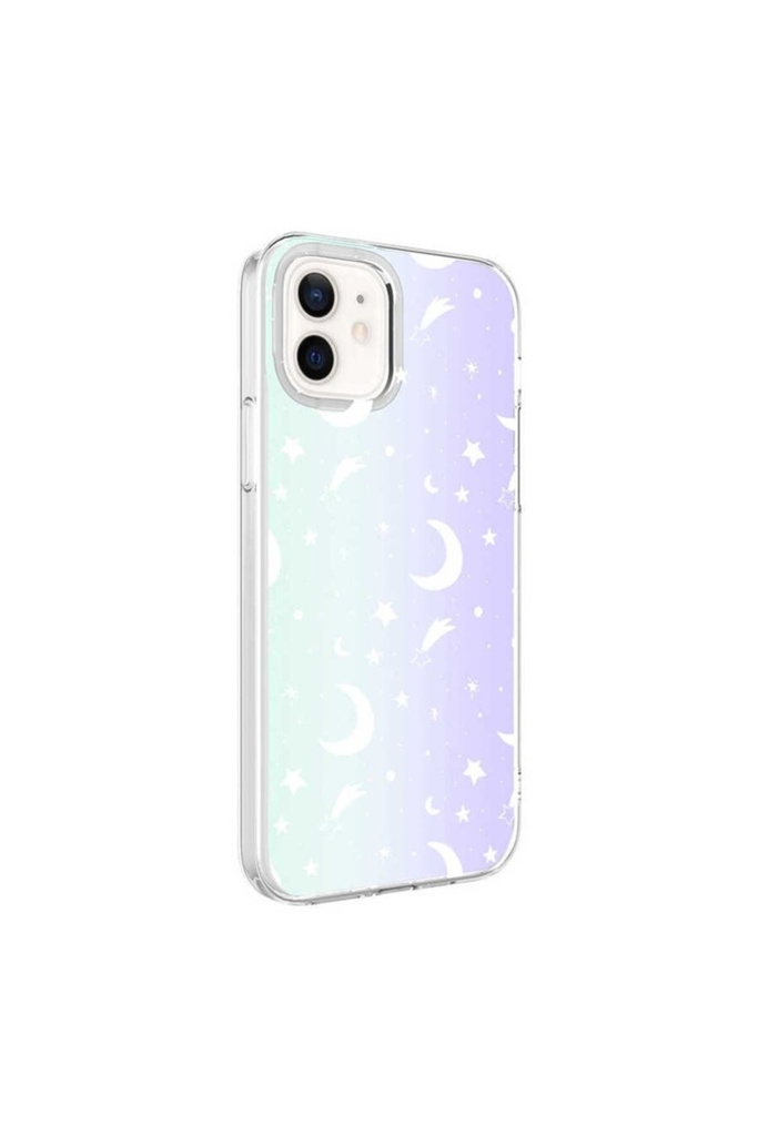 Apple iPhone 12 Uyumlu Kılıf Zore M-Blue Desenli Kapak