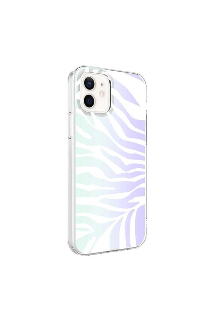 [RNZ-TA67483] Apple iPhone 12 Uyumlu Kılıf Zore M-Blue Desenli Kapak (Zebra No1)