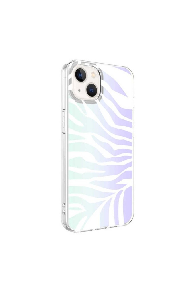 [RNZ-TA67495] Apple iPhone 13 Uyumlu Kılıf Zore M-Blue Desenli Kapak (Zebra No1)