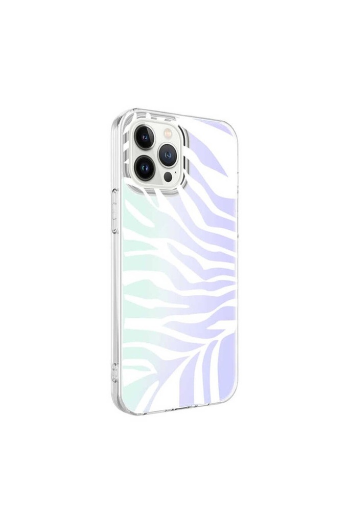 [RNZ-TA67503] Apple iPhone 13 Pro Max Uyumlu Kılıf Zore M-Blue Desenli Kapak (Zebra No1)