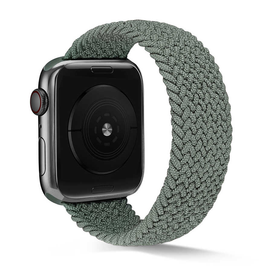 Apple Watch 44mm Uyumlu Kordon Örgü İşlemeli Esnek KRD-38 Medium Kordon