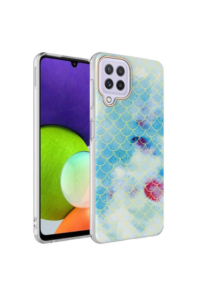 [RNZ-TA67734] Samsung Galaxy M22 Uyumlu Kılıf Zore Bella Kapak (Mavi)
