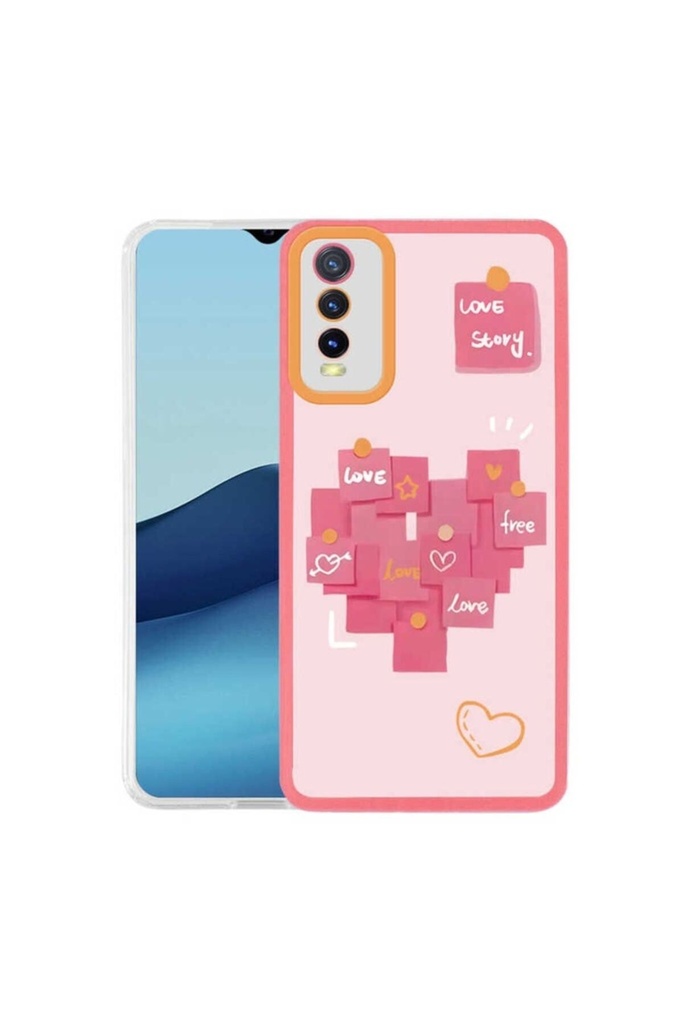 [RNZ-TA67878] Vivo Y11S Uyumlu Kılıf Zore M-Fit Desenli Kapak (Love Story No2)