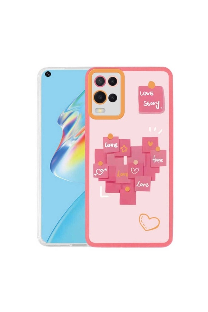 [RNZ-TA67896] Oppo A54 4G Uyumlu Kılıf Zore M-Fit Desenli Kapak (Love Story No2)