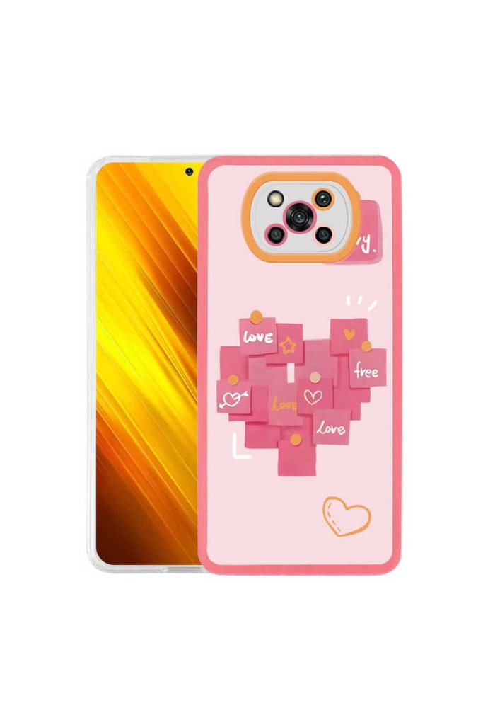 [RNZ-TA67908] Xiaomi Poco X3 Uyumlu Kılıf Zore M-Fit Desenli Kapak (Love Story No2)