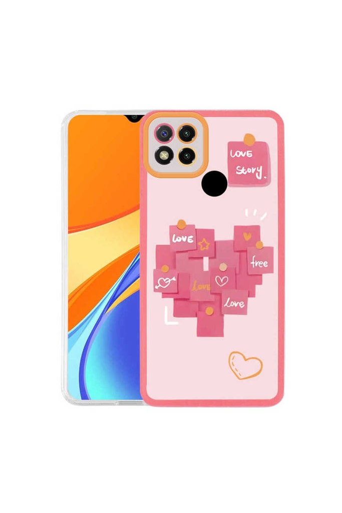 [RNZ-TA67938] Xiaomi Redmi 9C Uyumlu Kılıf Zore M-Fit Desenli Kapak (Love Story No2)