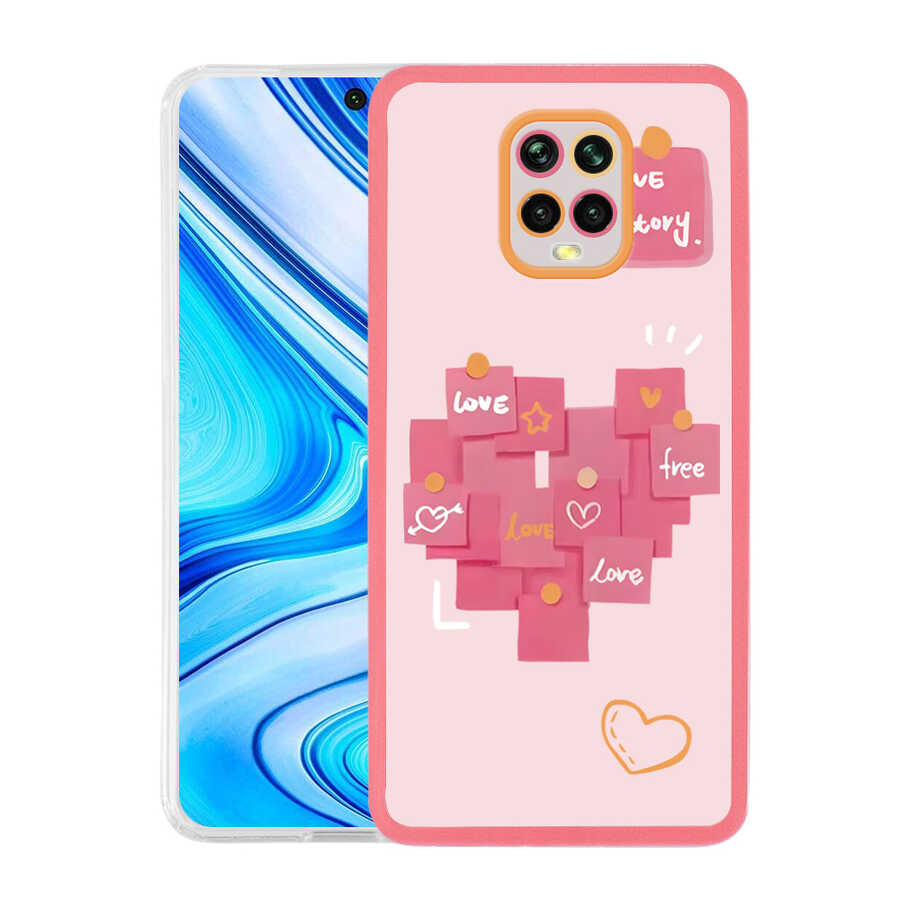 [RNZ-TA67974] Xiaomi Redmi Note 9S Uyumlu Kılıf Zore M-Fit Desenli Kapak (Love Story No2)