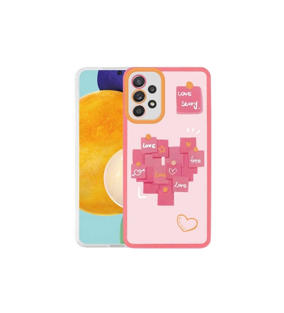 [RNZ-TA67992] Samsung Galaxy A52 Uyumlu Kılıf Zore M-Fit Desenli Kapak (Love Story No2)