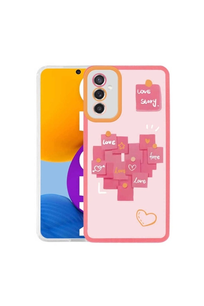 [RNZ-TA68064] Samsung Galaxy M52 Uyumlu Kılıf Zore M-Fit Desenli Kapak (Love Story No2)