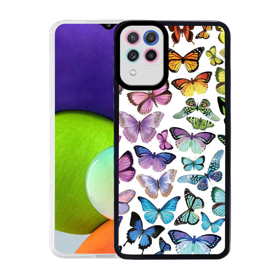 Samsung Galaxy A22 4G Uyumlu Kılıf Zore M-Fit Desenli Kapak