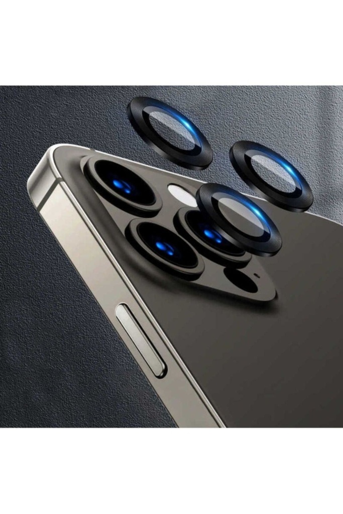 [RNZ-TA68521] Apple iPhone 12 Pro Uyumlu Zore CL-07 Kamera Lens Koruyucu (Siyah)