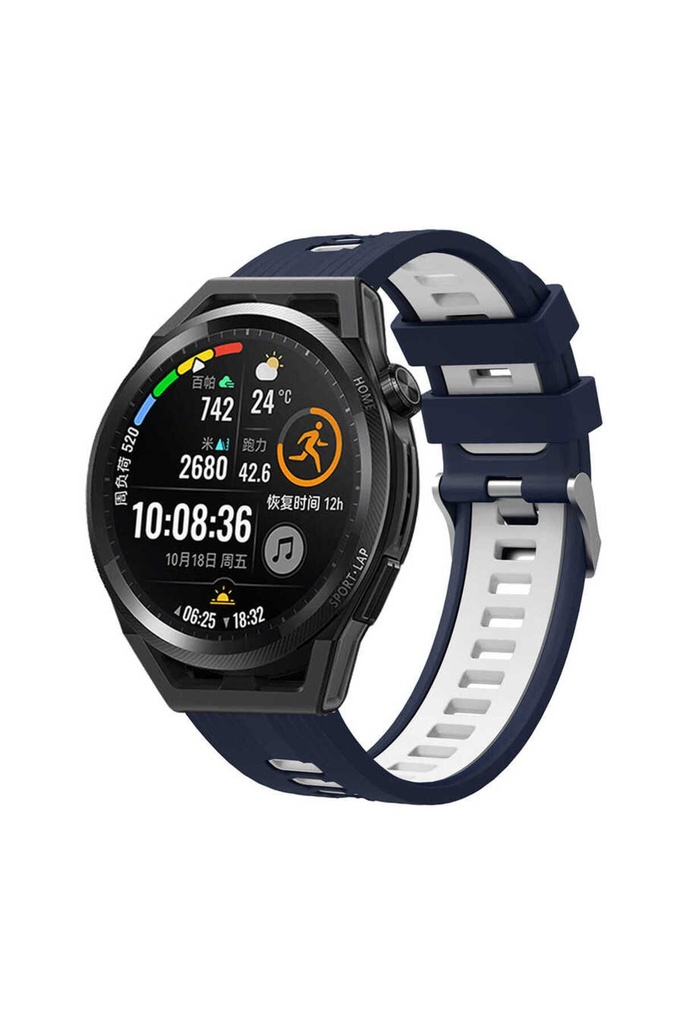Samsung Galaxy Watch 42mm Uyumlu Kordon Silikon Çift Renkli Sportif KRD-55 Kayış