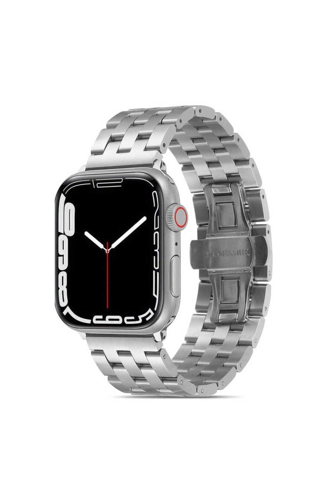 Apple Watch 42mm Uyumlu Kordon Metal Geçmeli Paslanmaz KRD-20 Kayış