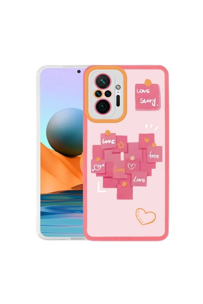 [RNZ-TA68716] Xiaomi Redmi Note 10 Pro Uyumlu Kılıf Zore M-Fit Desenli Kapak (Love Story No2)