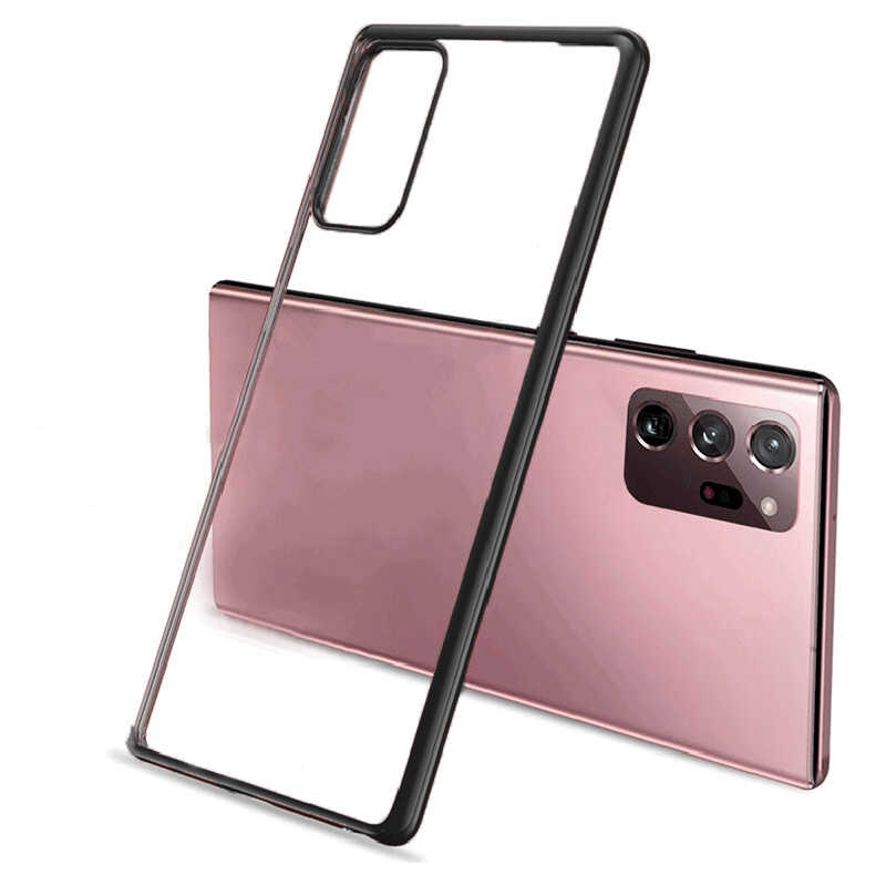 [RNZ-TA68730] Samsung Galaxy Note 20 Ultra Uyumlu Benks Magic Glitz Ultra-Thin Transparent Protective Soft Kapak (Siyah)