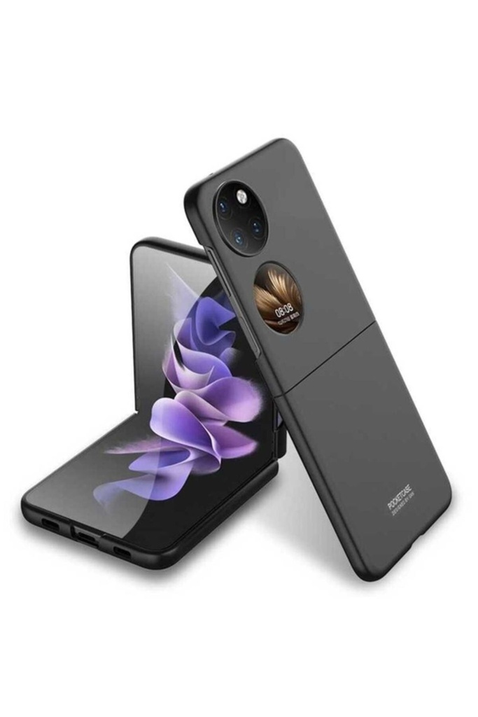 [RNZ-TA69778] Huawei P50 Pocket Uyumlu Kılıf Zore Sert Kıpta Kapak (Siyah)