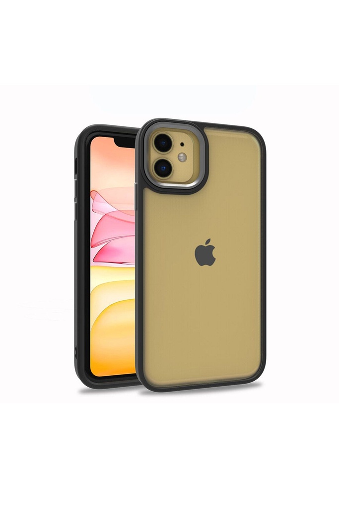 [RNZ-TA68850] Apple iPhone 11 Uyumlu Kılıf Zore Flora Kapak (Siyah)
