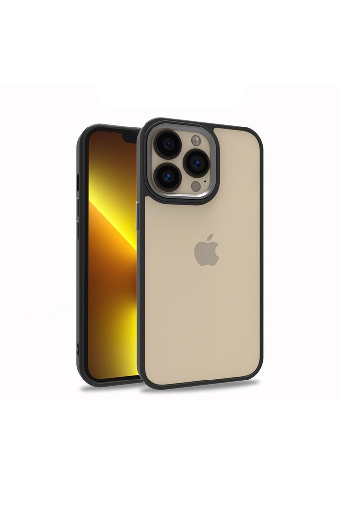 [RNZ-TA68883] Apple iPhone 13 Pro Uyumlu Kılıf Zore Flora Kapak (Siyah)
