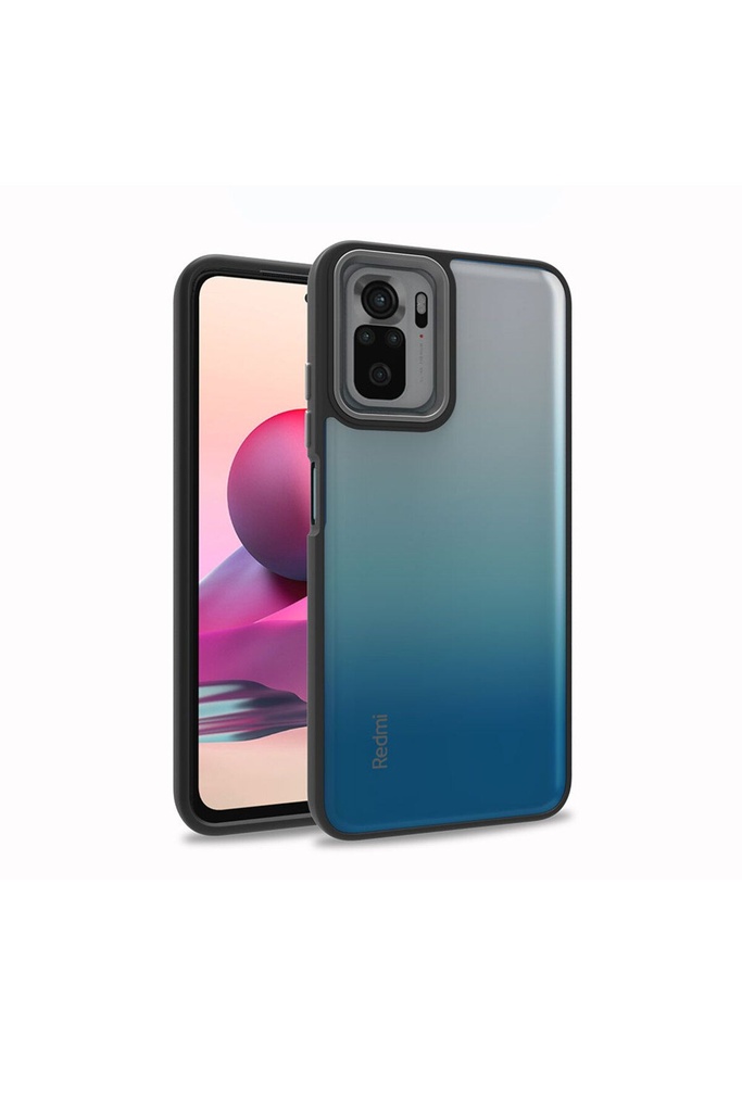 [RNZ-TA68907] Xiaomi Redmi Note 10S Uyumlu Kılıf Zore Flora Kapak (Siyah)