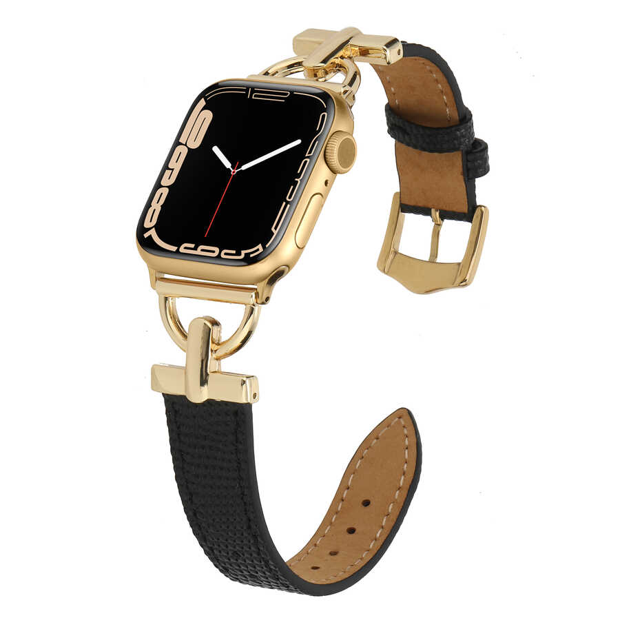 ​​​Apple Watch 7 45mm Uyumlu KRD-53 Deri Kordon