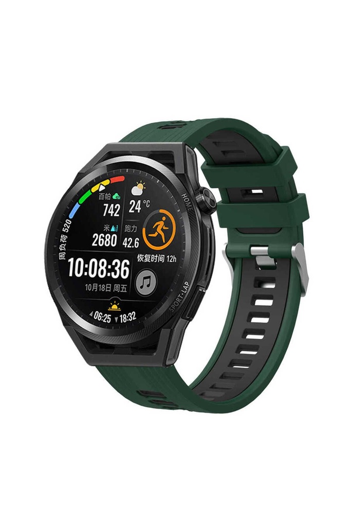 Samsung Galaxy Watch 46mm Uyumlu Kordon Silikon Çift Renkli Sportif KRD-55 Kayış