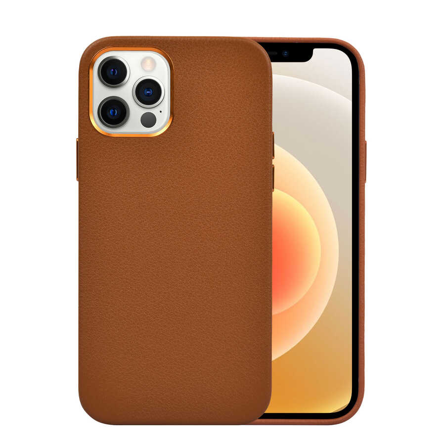 Apple iPhone 12 Pro Uyumlu Kılıf Wiwu Calfskin Kapak