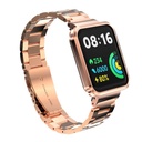 Xiaomi Redmi Watch 2 Lite Uyumlu Kordon Paslanmaz Metal Baklalı Klipsli Zore KRD-60 Kayış