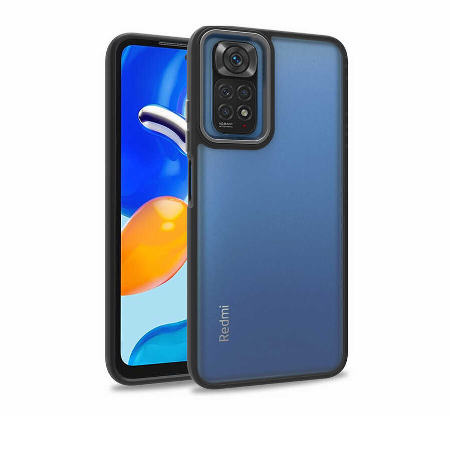 [RNZ-TA73374] Xiaomi Redmi Note 11 Global Uyumlu Kılıf Zore Flora Kapak (Siyah)