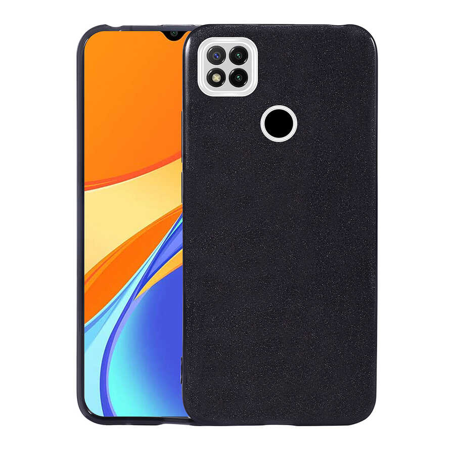 [RNZ-TA69879] Xiaomi Redmi 9C Uyumlu Kılıf Zore Shining Silikon (Siyah)