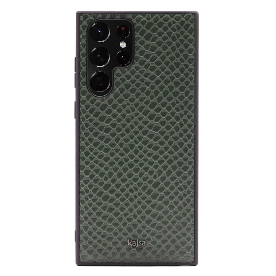 Samsung Galaxy S22 Ultra Uyumlu Kılıf ​Kajsa Pearl Pattern Hakiki Deri Kapak