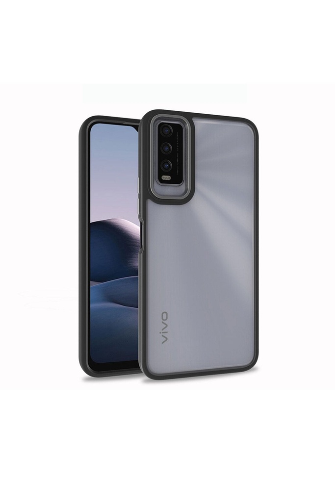 [RNZ-TA70510] Vivo Y20 Uyumlu Kılıf Zore Flora Kapak (Siyah)