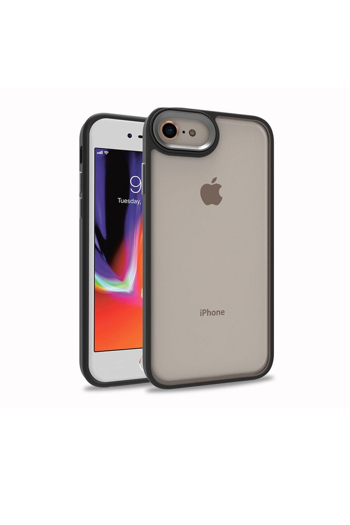 [RNZ-TA70618] Apple iPhone SE 2022 Uyumlu Kılıf Zore Flora Kapak (Siyah)